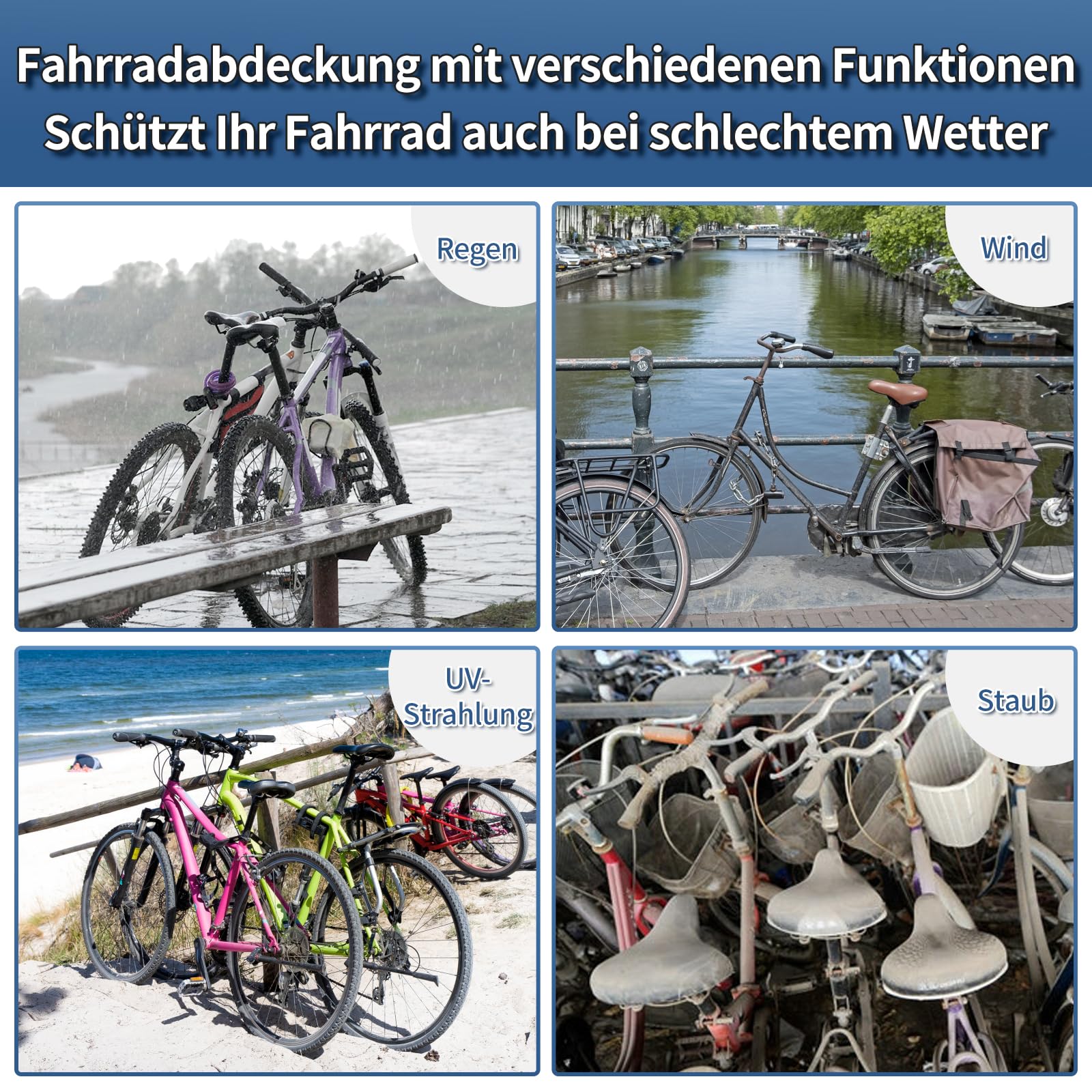 Pokrowiec na rower LIHAO 190T - Wodoodporny i ochronny - Idealna ochrona dla Twojego roweru - obrazek 2