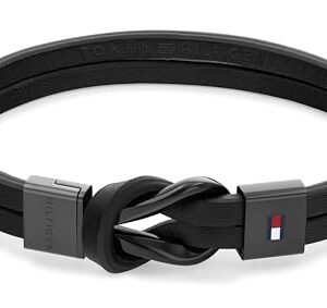 Tommy Hilfiger Biżuteria Męska Skórzana Bransoletka Czarna - 2790442
