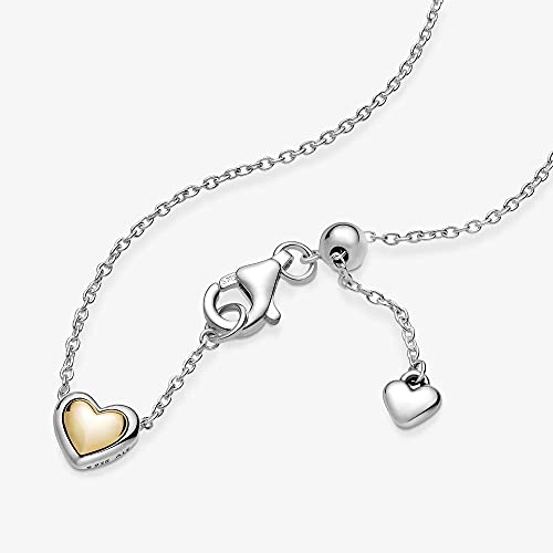 Golden Heart Pandora Collar - 399399C00-45 Silver Polish - obrazek 2