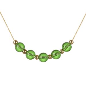 Zielony naszyjnik z kamieniem urodzeniowym dla kobiet i dziewcząt - idealny prezent na urodziny dla mamy, żony lub dla niej