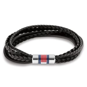 Tommy Hilfiger Biżuteria Męska Skórzana Bransoletka Czarna - 2790426