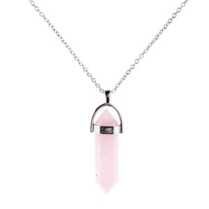 Naszyjnik Boho z różowym kryształem kwarcu - Happiness Boutique