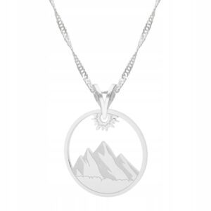 Naszyjnik damski LAREZO ze srebra próby 925, łańcuszek z górami, natur