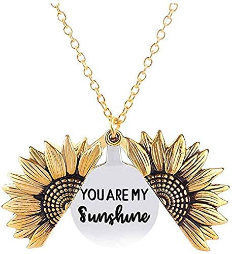 Personalized Sunflower Pendant Necklace - Engraved 'You are My Sunshine' - Perfect Mother's Day Gift with Gift Box