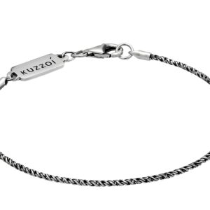 Kuzzoi Buddha srebrna bransoletka dla mężczyzn, ręcznie wykonana brans