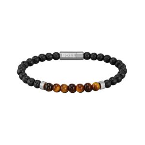 Elegancka bransoletka BOSS z mieszanej kolekcji koralików - jedwab, kamienie, jeden rozmiar