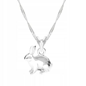 Naszyjnik damski LAREZO - Srebro 925, Łańcuszek z Królikiem Talizmanem - Elegancki Prezent na Szczęście