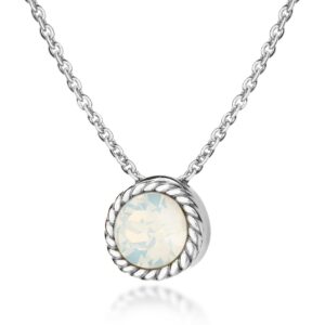 Tuscany Silver Damski naszyjnik z kamieniem urodzinowym ze srebra wyso