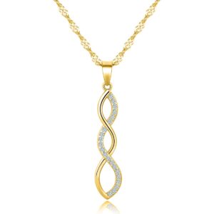 Naszyjnik Srebrny 925 z Zawieszką Spirala z Cyrkoniami Długość 45 cm d