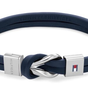 Tommy Hilfiger Biżuteria męska: Skórzana bransoletka w kolorze granatowym - 2790443