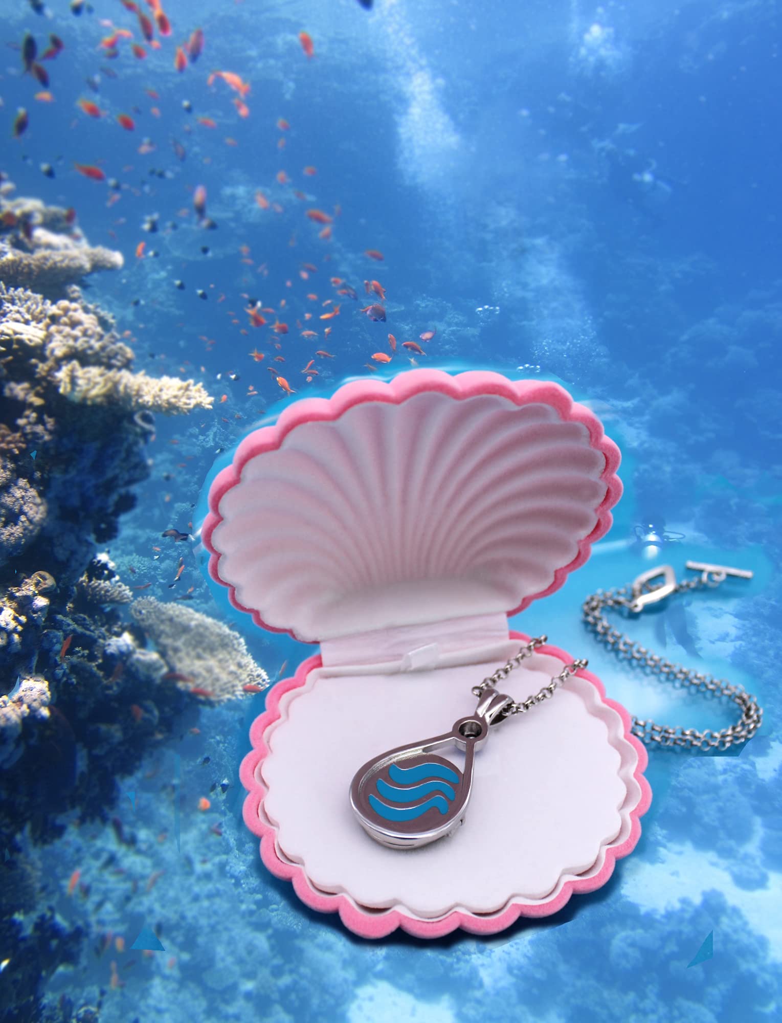 h2O łańcuszek Syrenki, medalion z cyrkonią 5A Rose Cut w kolorze biały - obrazek 8