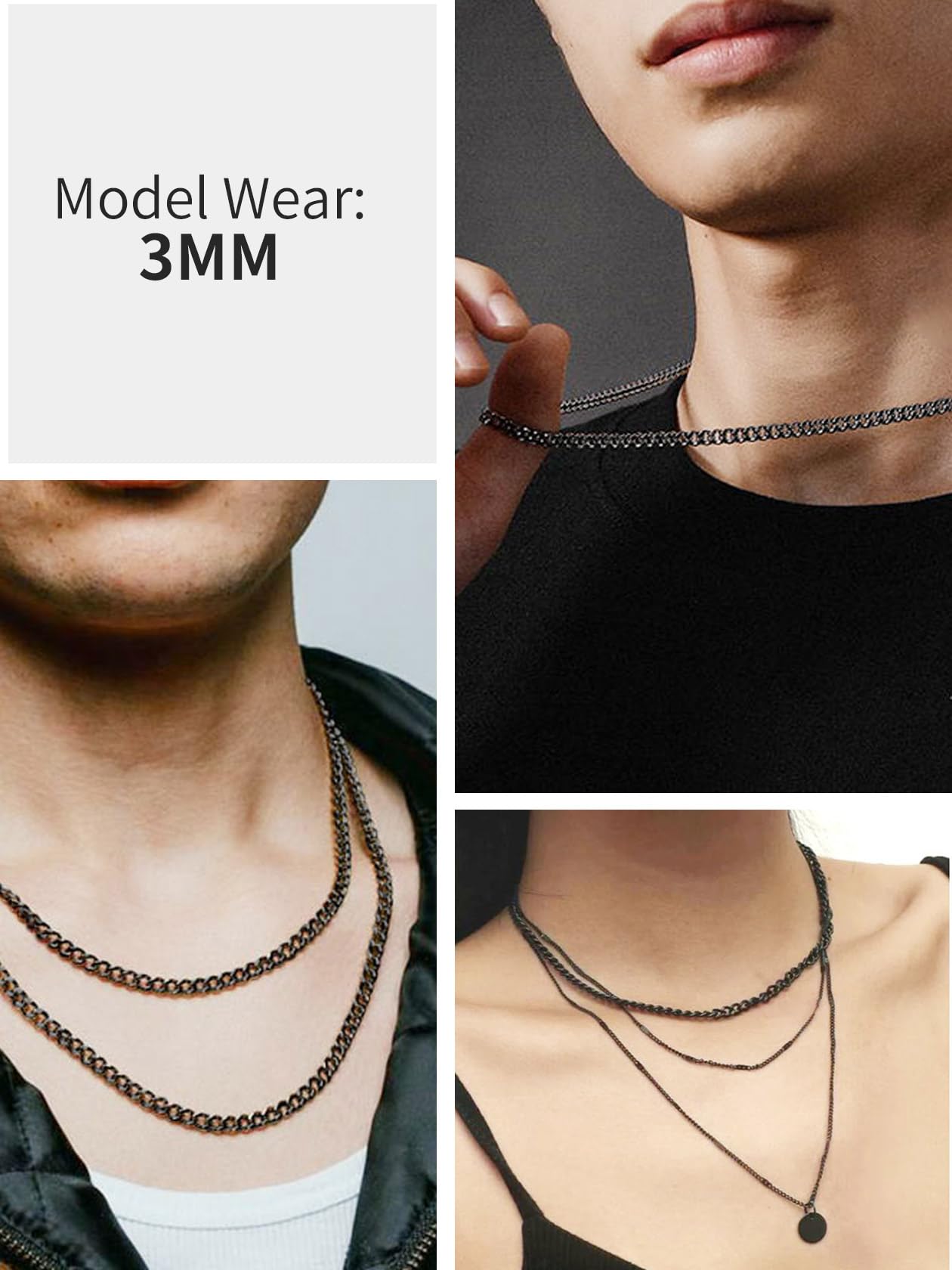 ChainsHouse Gruby kubański łańcuszek Miami 3/6/9/12 mm 14-30 cali sreb - obrazek 8