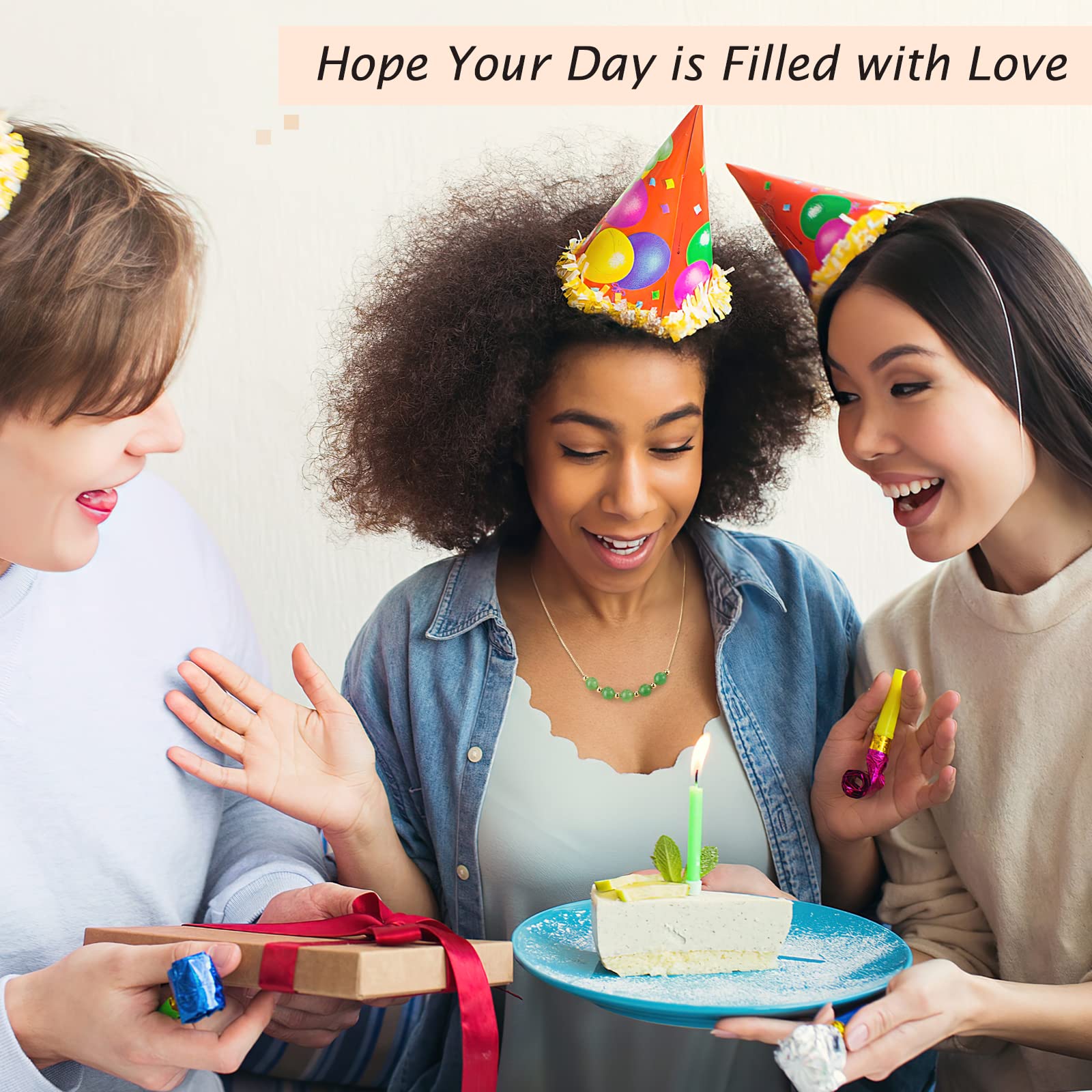 Zielony naszyjnik z awenturynu dla kobiet i dziewcząt - idealny prezent na urodziny dla mamy, żony lub dla niej - obrazek 7