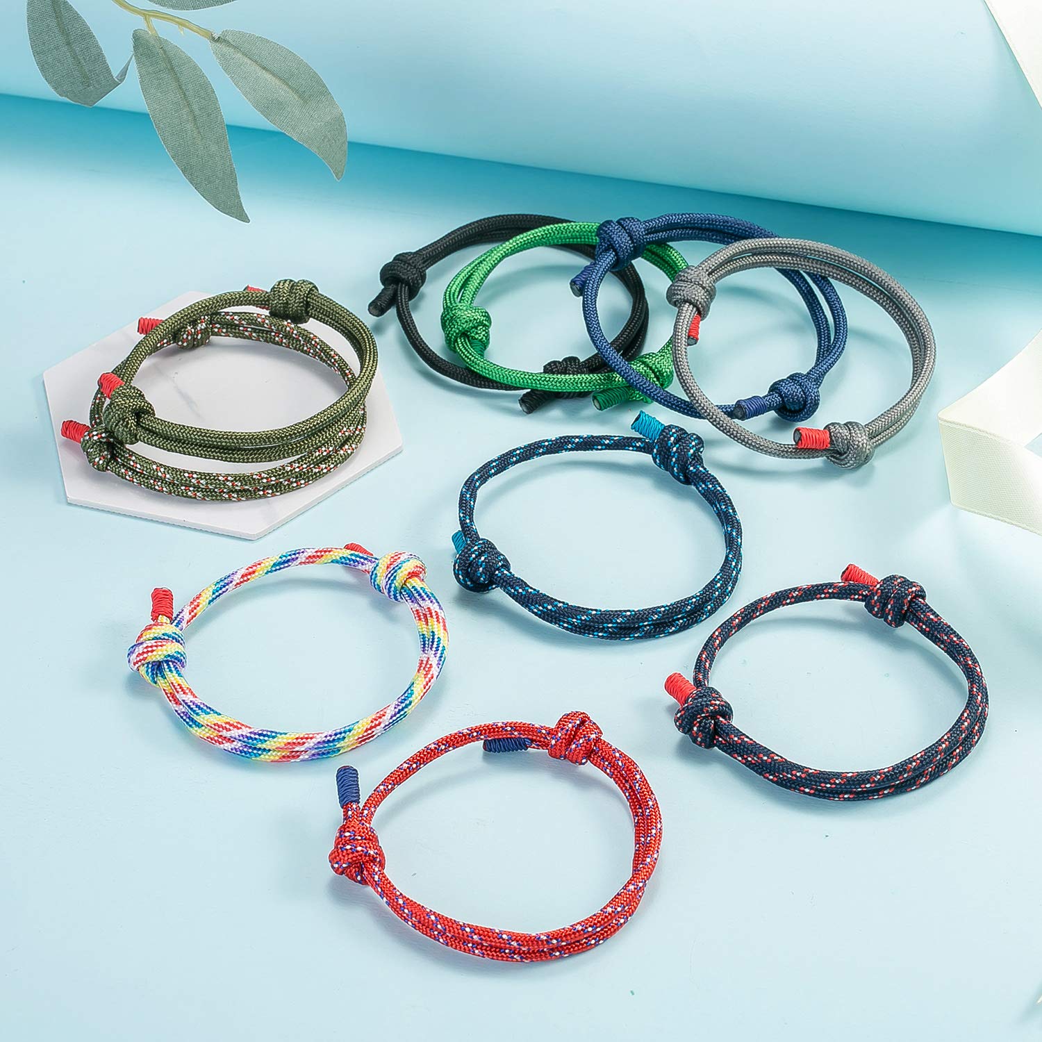 10 Sztuk Plecionych Bransoletek Zestaw dla Mężczyzn i Kobiet, Kolorowy - obrazek 3