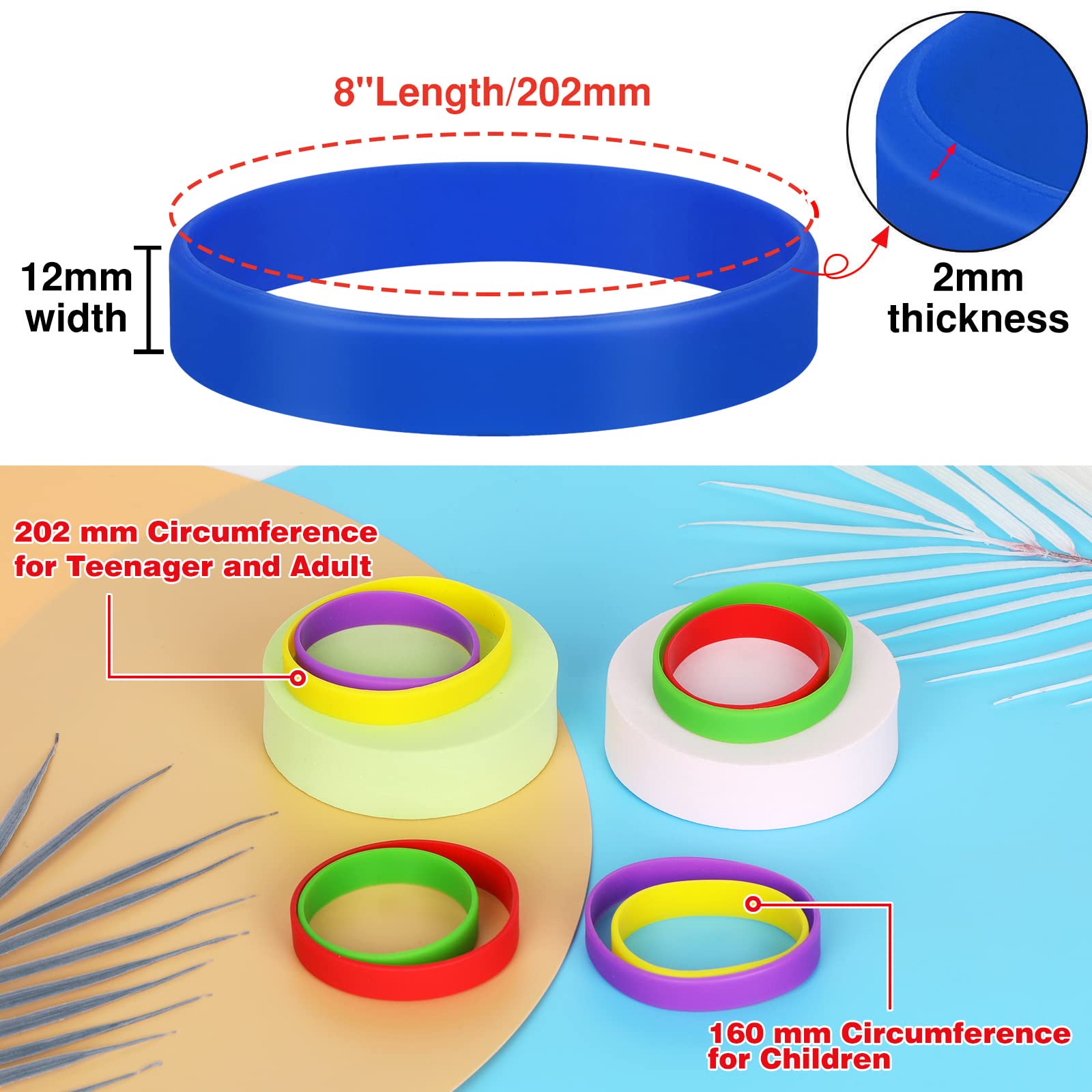 100 pustych silikonowych bransoletek, gumowy pasek na imprezę sportową - obrazek 8