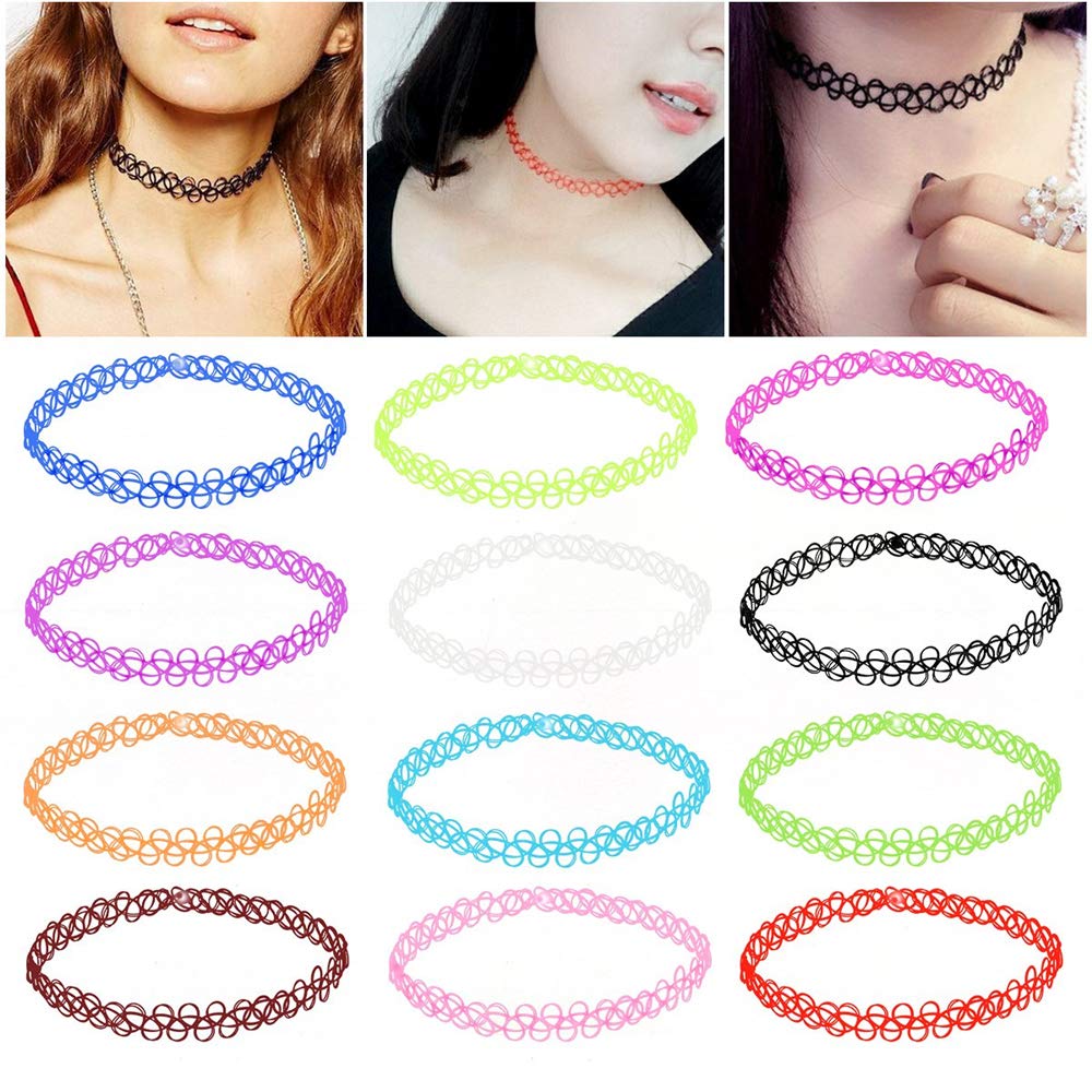 Naszyjnik Choker Henna i Gotycki Tatuaż dla Dziewcząt - Zestaw 24 Sztuki - obrazek 7