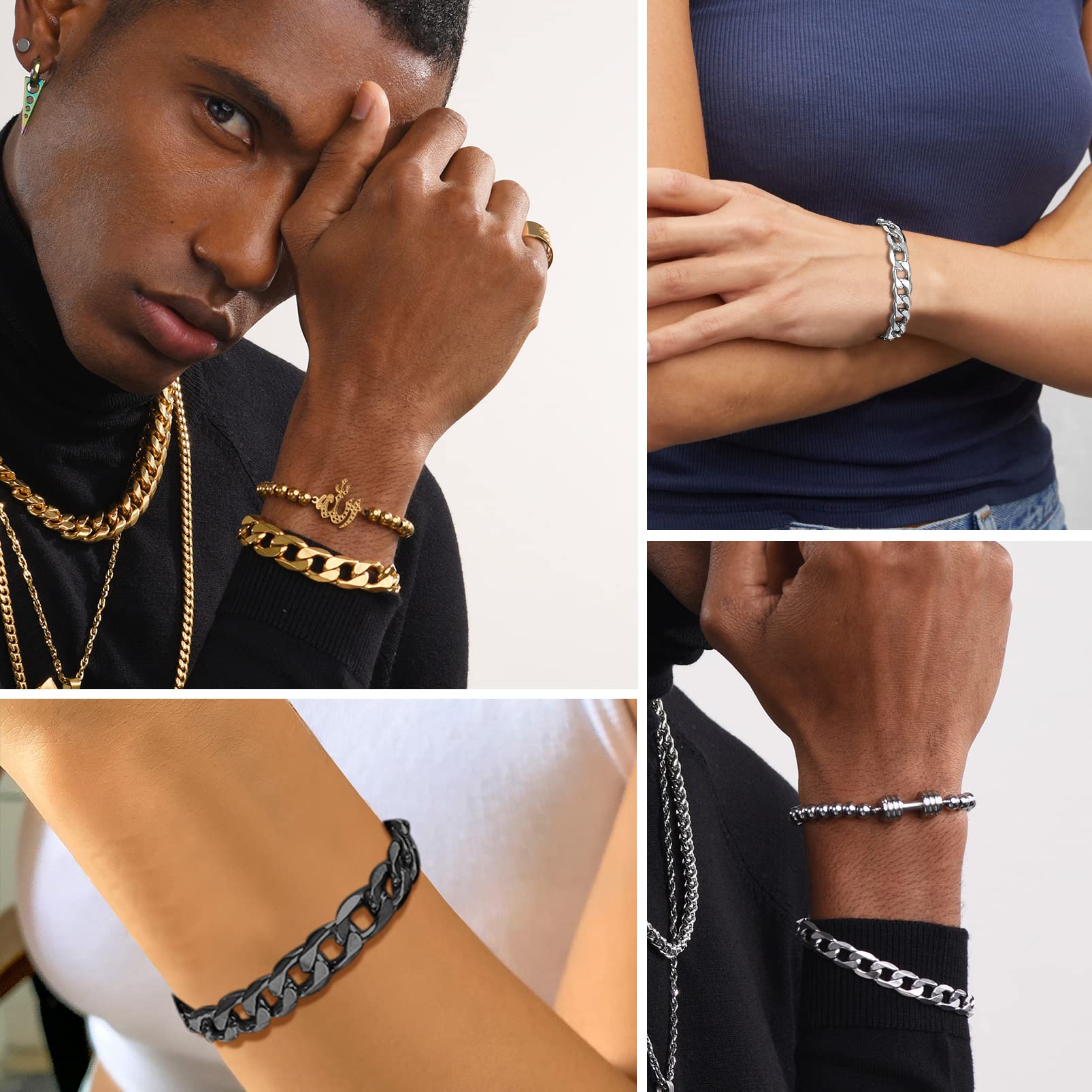 PROSTEEL Bransoletka męska 8 mm, dostępny grawerunek, długość 19/21 cm - obrazek 7