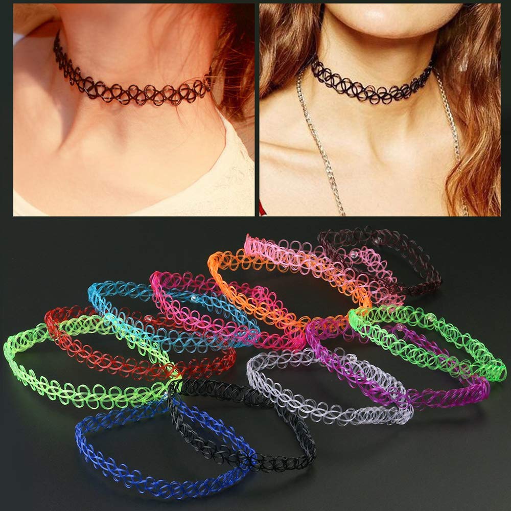 Naszyjnik Choker Henna i Gotycki Tatuaż dla Dziewcząt - Zestaw 24 Sztuki - obrazek 6