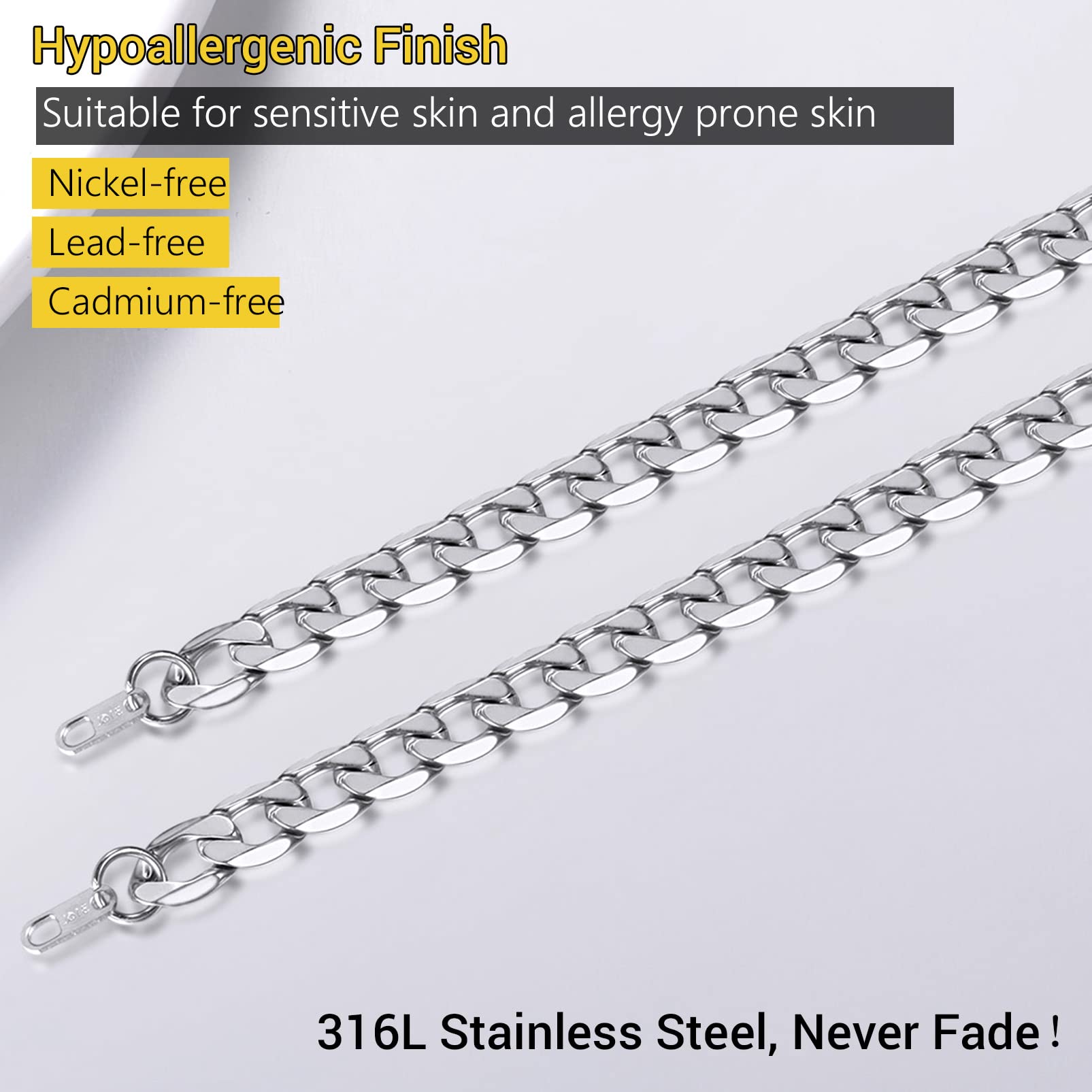 PROSTEEL Bransoletka męska 8 mm, dostępny grawerunek, długość 19/21 cm - obrazek 5