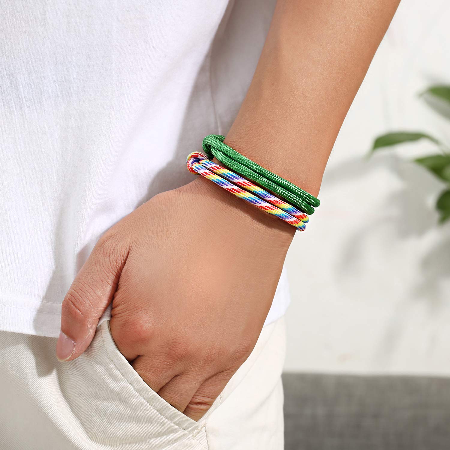 10 Sztuk Plecionych Bransoletek Zestaw dla Mężczyzn i Kobiet, Kolorowy - obrazek 9