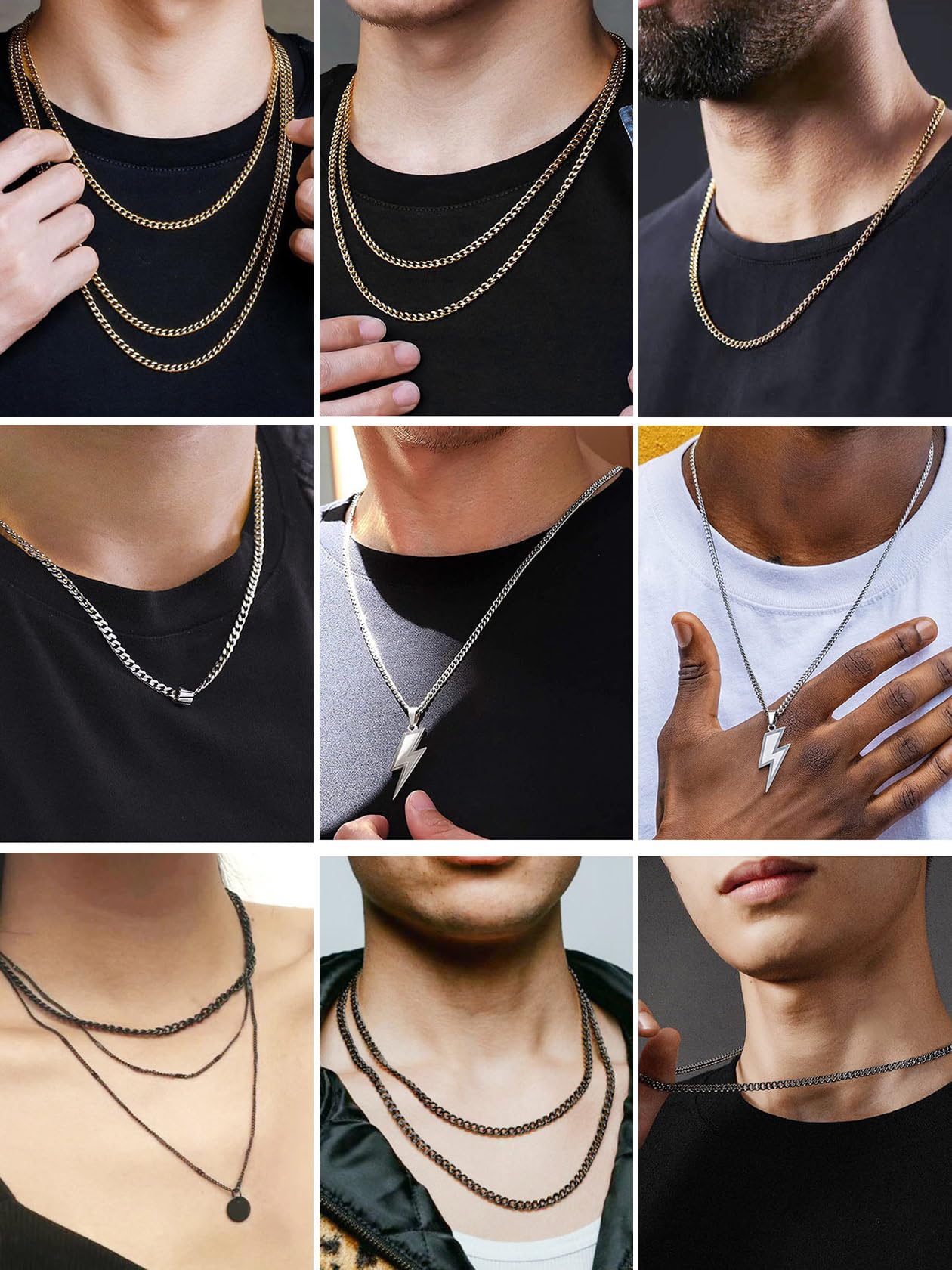 ChainsHouse Gruby kubański łańcuszek Miami 3/6/9/12 mm 14-30 cali sreb - obrazek 2