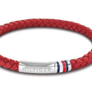 Pasek skórzany Tommy Hilfiger dla mężczyzn - czerwony, elegancki i stylowy
