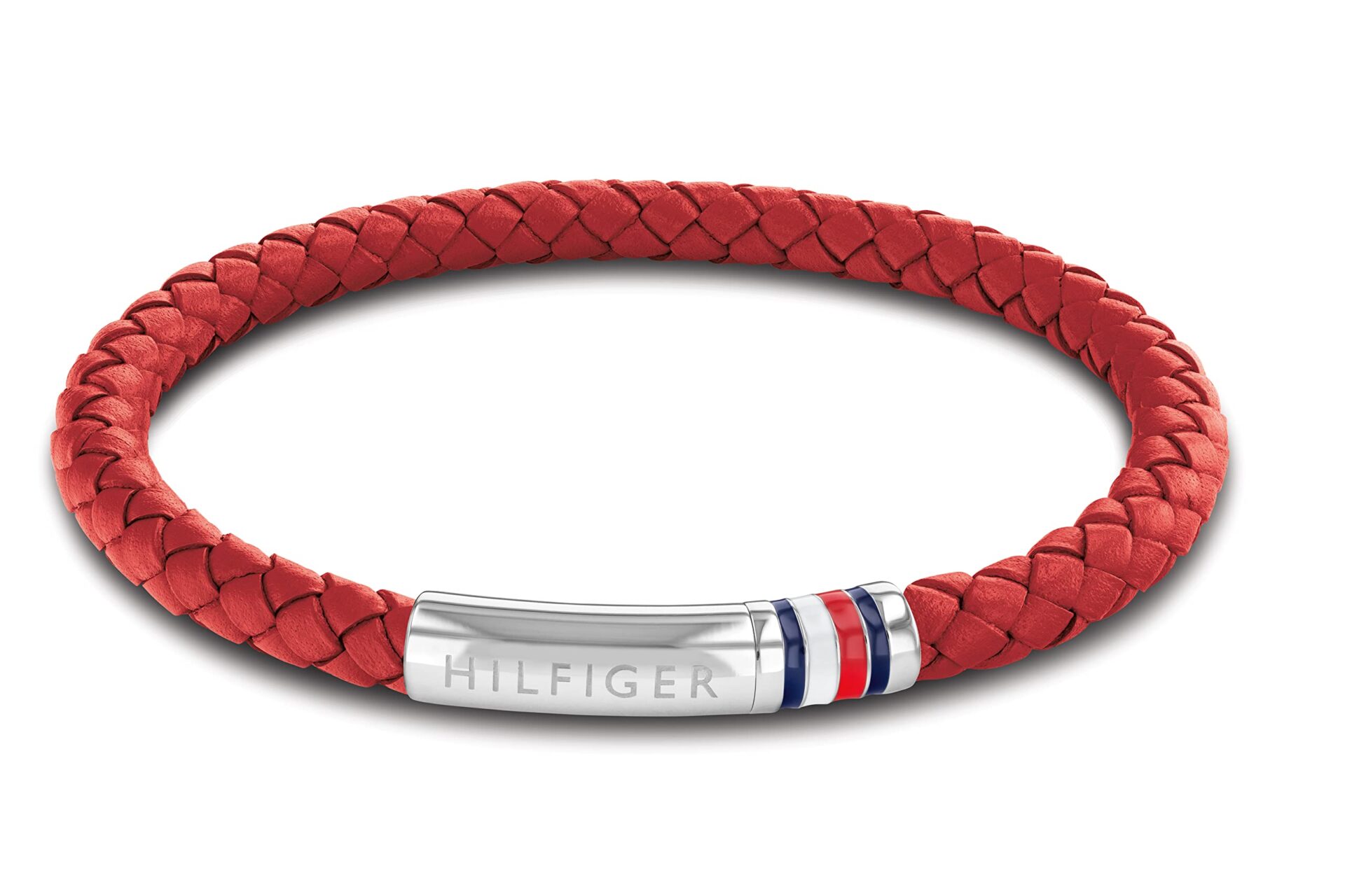 Pasek skórzany Tommy Hilfiger dla mężczyzn - czerwony, elegancki i stylowy