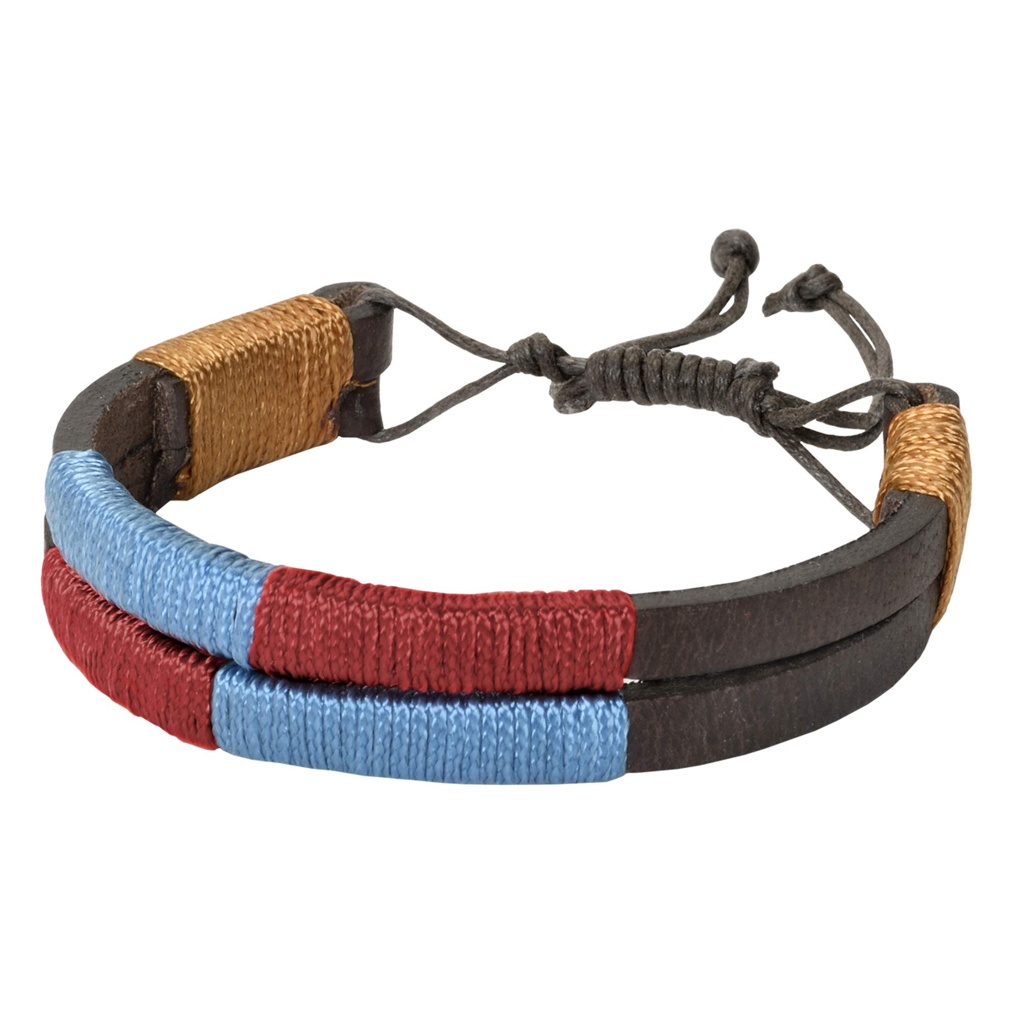 Pasek ze skóry argentyńskiej, z pasującą nicią i skórzaną bransoletką. - obrazek 5