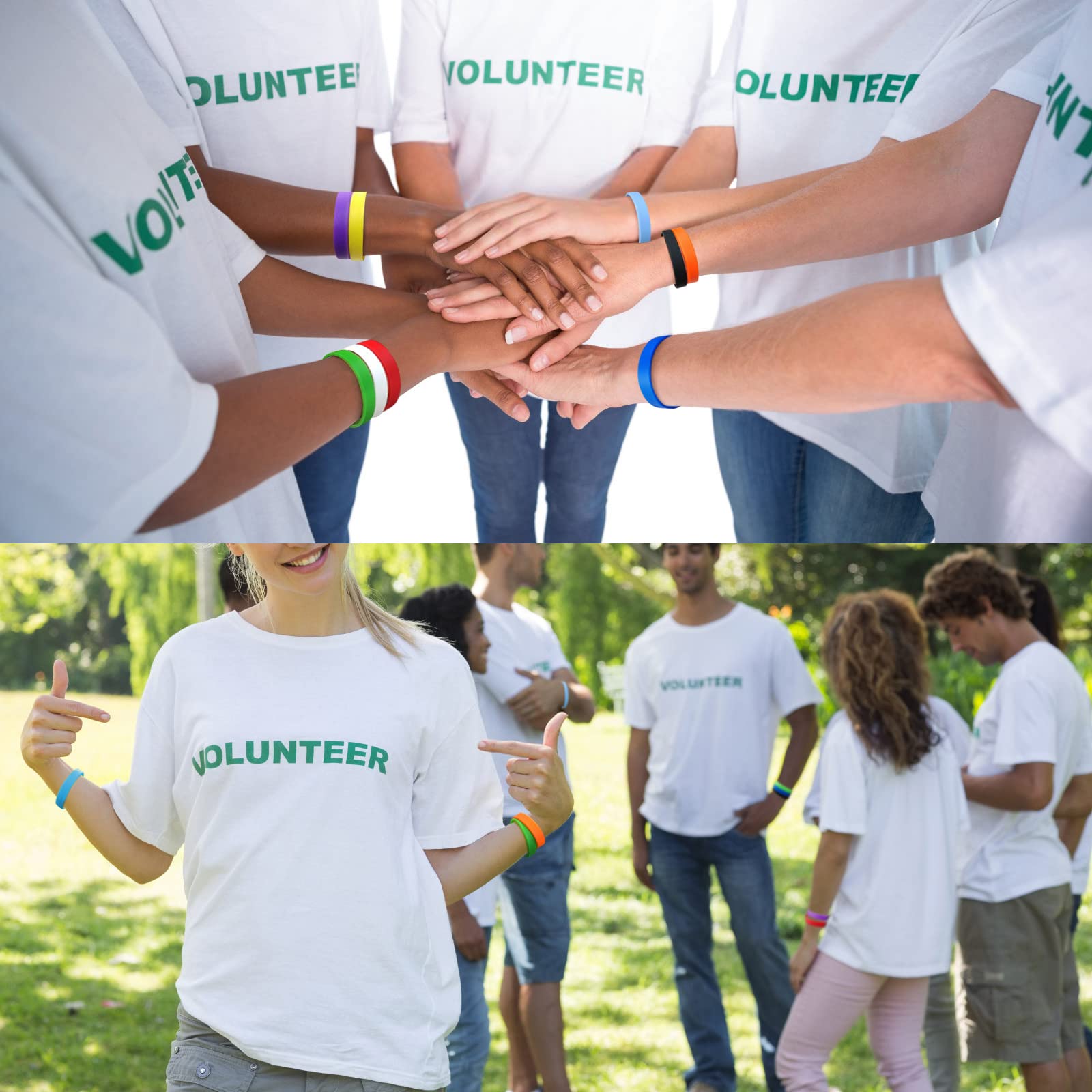 100 pustych silikonowych bransoletek, gumowy pasek na imprezę sportową - obrazek 5