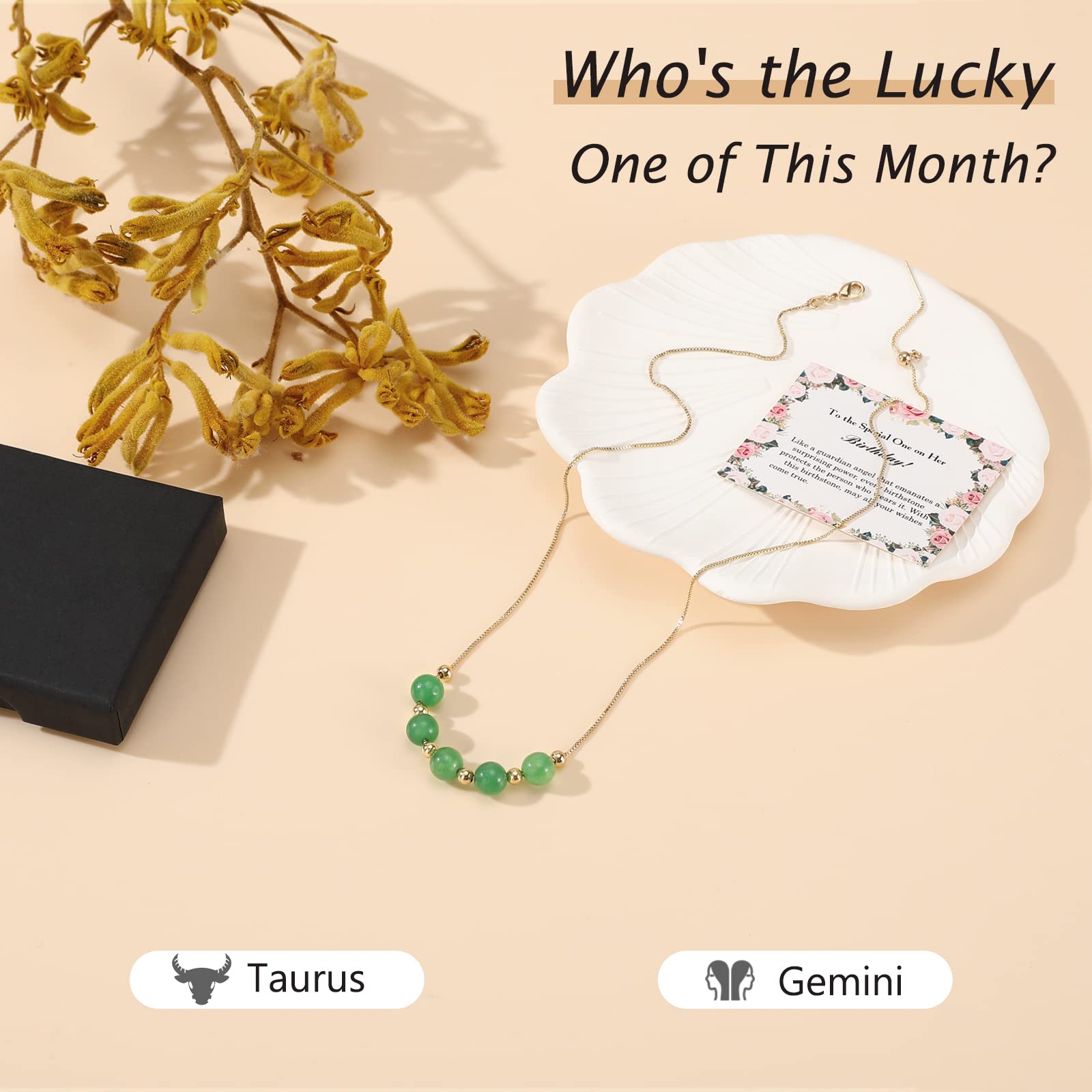 Zielony naszyjnik z awenturynu dla kobiet i dziewcząt - idealny prezent na urodziny dla mamy, żony lub dla niej - obrazek 8