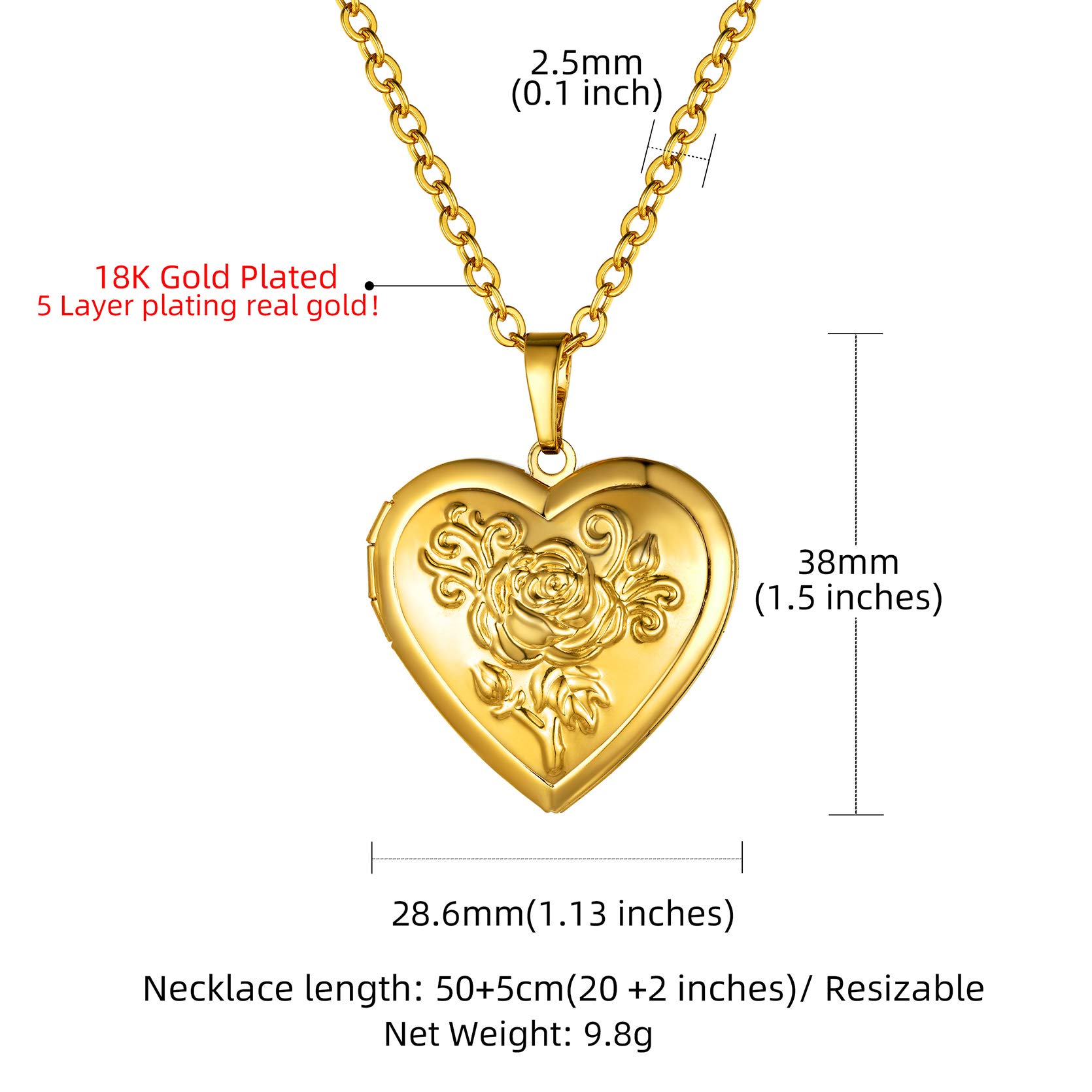 Personalized Heart-Shaped Photo Locket Necklace by GoldChic Jewelry - Customizable Pendant for Women/Girls in a Gift Box - obrazek 4