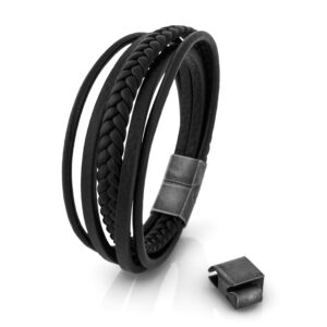 Akitsune Pax skórzana bransoletka | bransoletka z ogniwami, bibelot, d