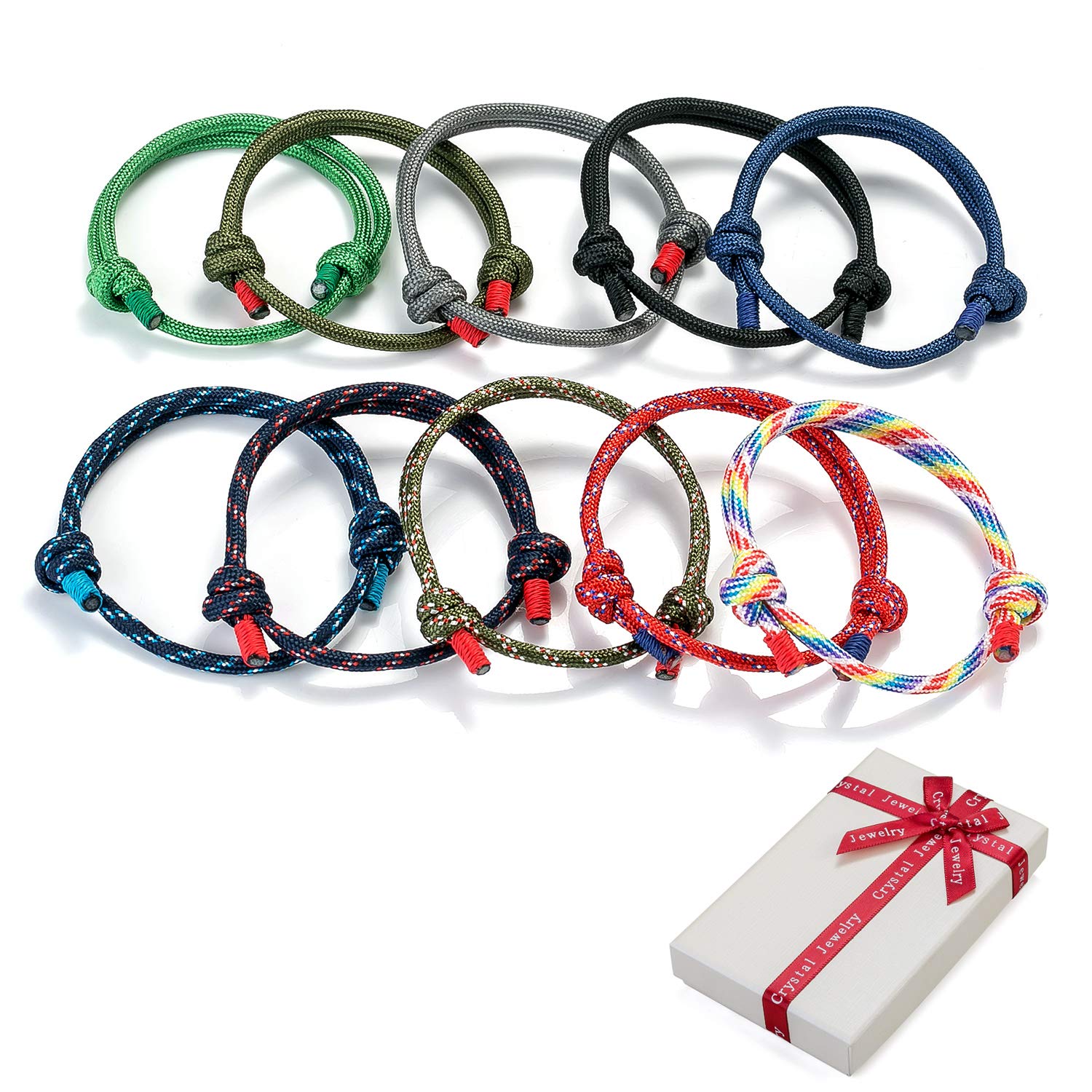 10 Sztuk Plecionych Bransoletek Zestaw dla Mężczyzn i Kobiet, Kolorowy - obrazek 6