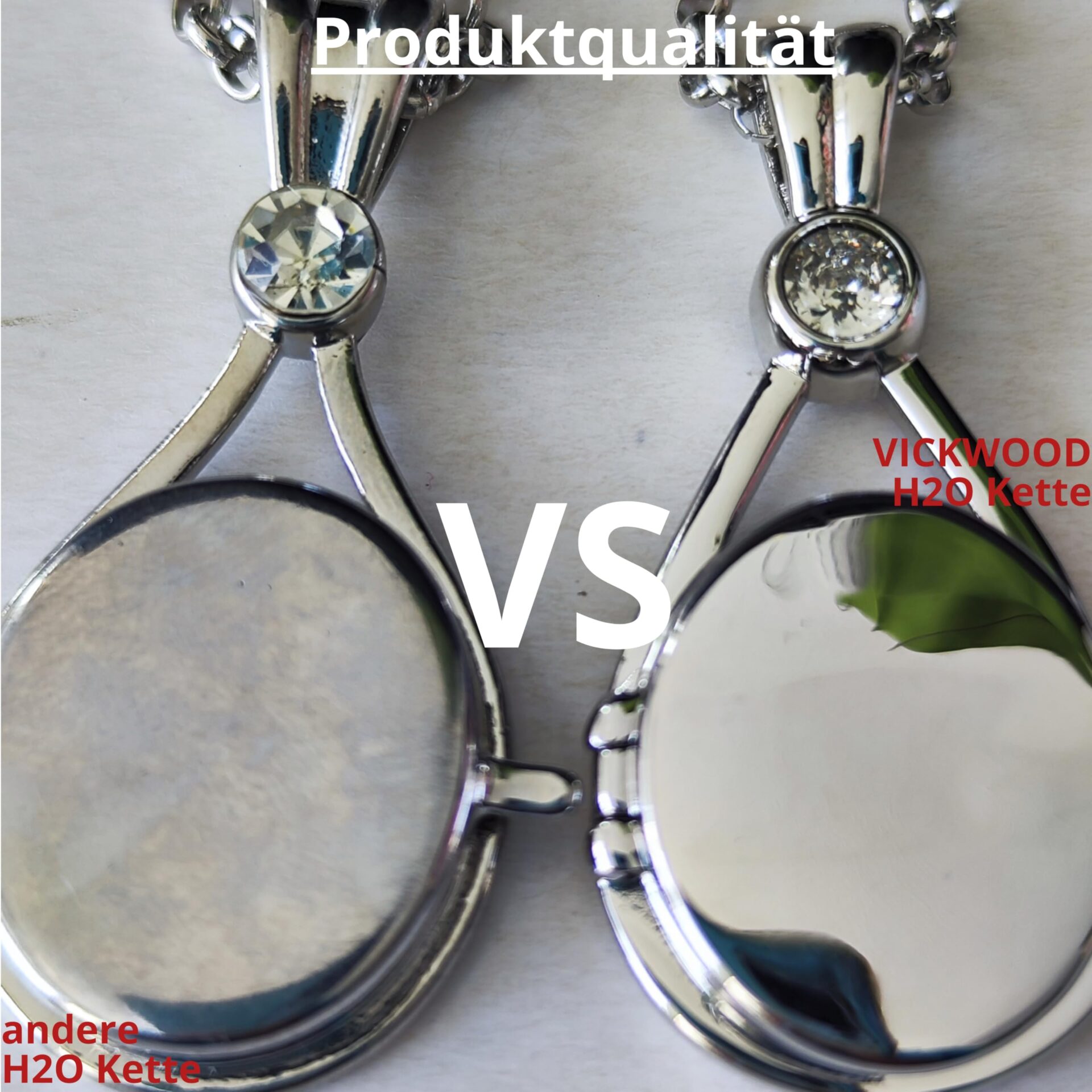 h2O łańcuszek Syrenki, medalion z cyrkonią 5A Rose Cut w kolorze biały - obrazek 4