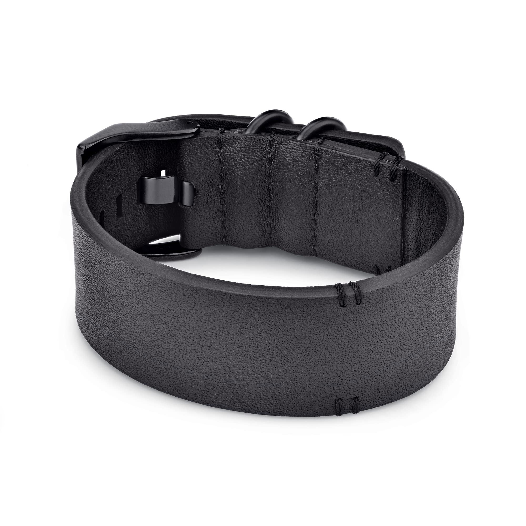 Elegancka bransoletka Fynch Hatton FHJ-0057-B-19 - czarna skóra, 19 cm, bez kamieni szlachetnych