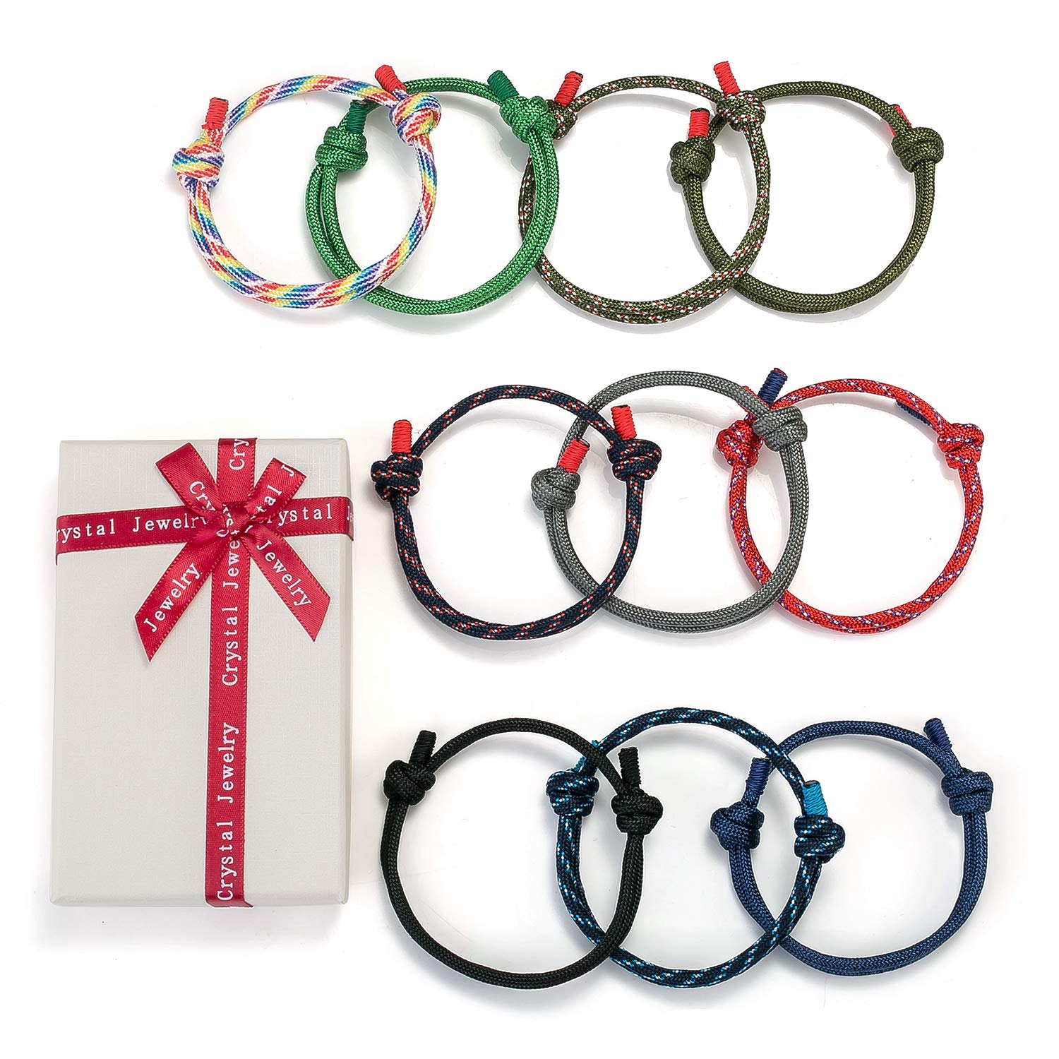 10 Sztuk Plecionych Bransoletek Zestaw dla Mężczyzn i Kobiet, Kolorowy - obrazek 7