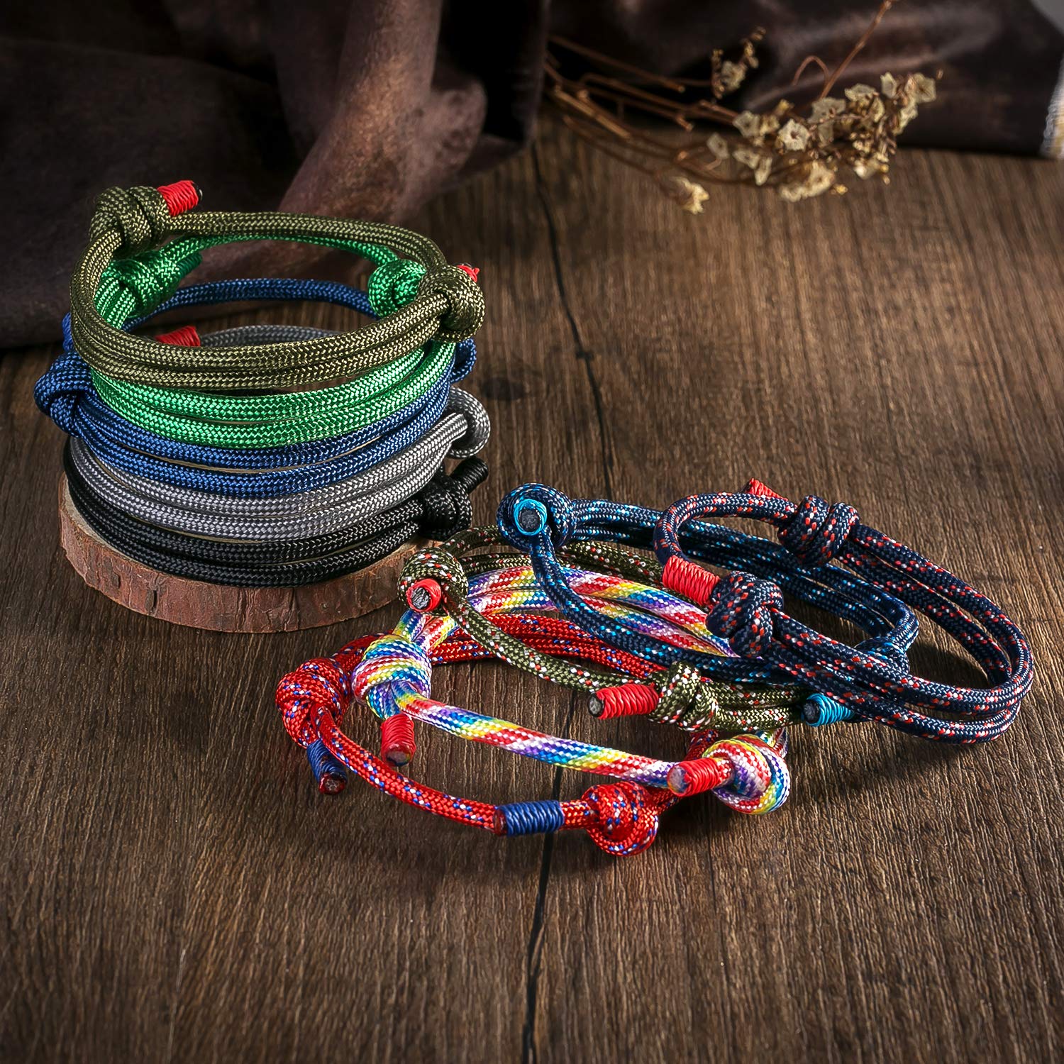 10 Sztuk Plecionych Bransoletek Zestaw dla Mężczyzn i Kobiet, Kolorowy - obrazek 4