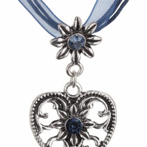 Łańcuszek do stroju ludowego z błyszczącymi kamieniami strasu - serce i szarotka w różnych kolorach