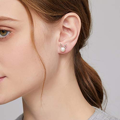 Eleganckie kolczyki perłowe z białego złota 18k - biżuteria hipoalergiczna dla pań - obrazek 3