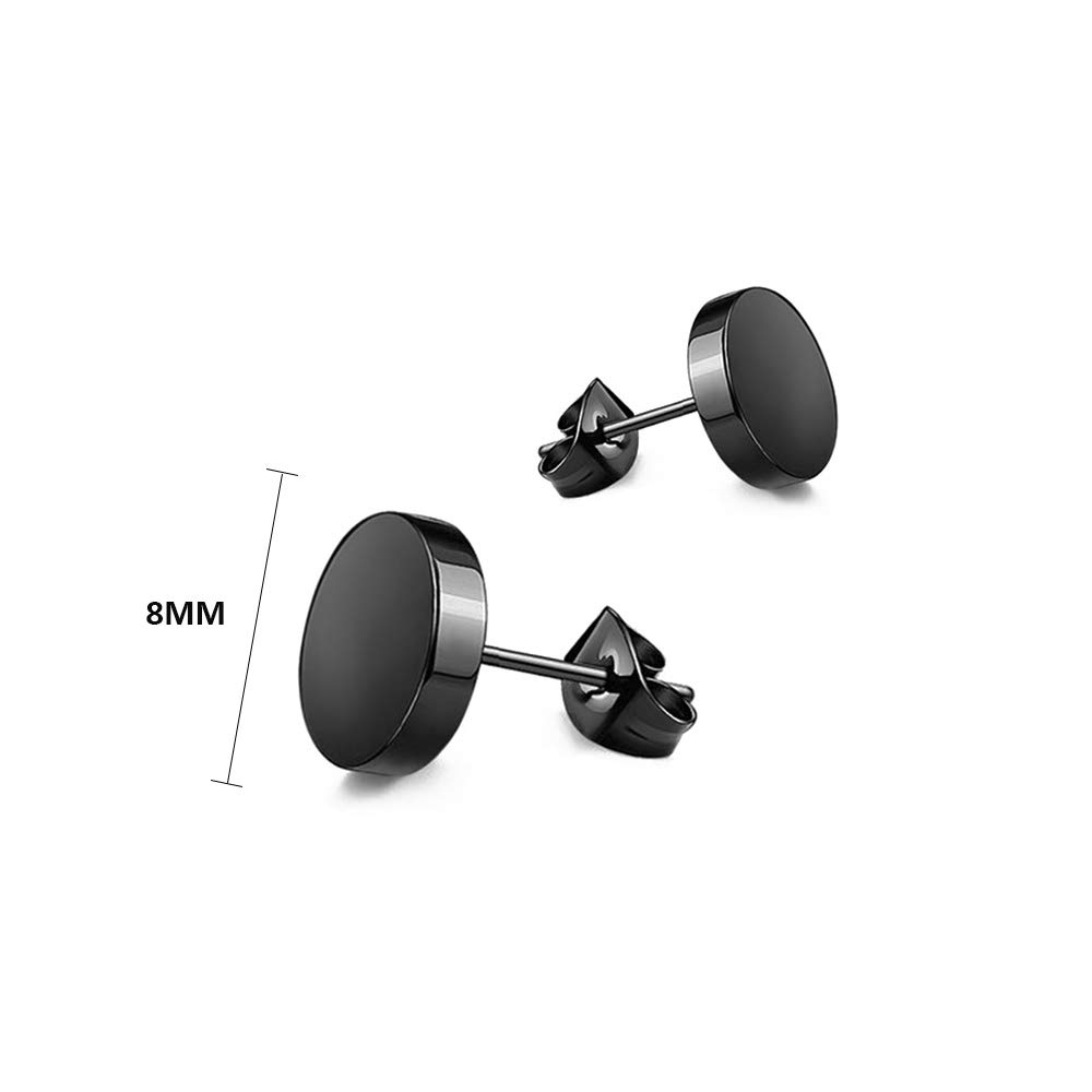 Fu You Zestaw 6 par kolczyków ze stali nierdzewnej z krzyżem dla mężcz - obrazek 3