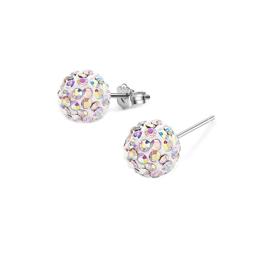 4 pary kolczyków ze srebra wysokiej próby 925, błyszczące, kryształowe - obrazek 5