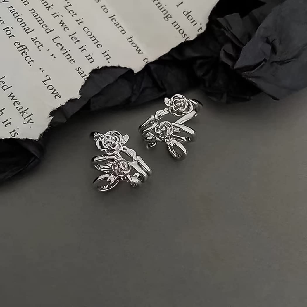 Francuski retro Cool Wind Rose Earbone Clip - prosty klips do uszu podkreślający temperament - obrazek 4