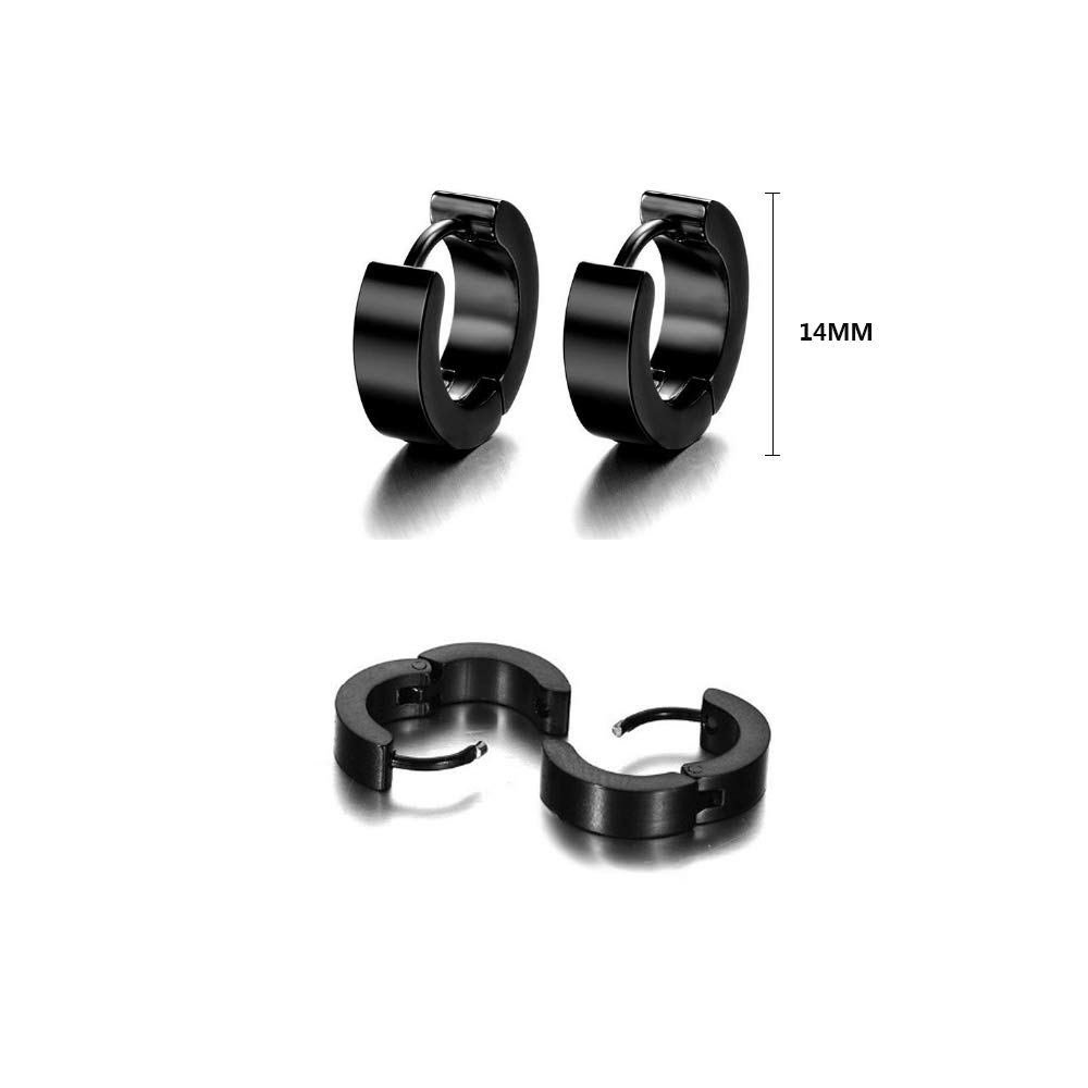 Fu You Zestaw 6 par kolczyków ze stali nierdzewnej z krzyżem dla mężcz - obrazek 7