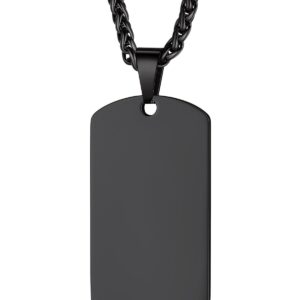 Custom4U Dogtagi dla mężczyzn spersonalizowany naszyjnik ze zdjęciem i tekstem srebrny/złoty/czarny (z pudełkiem na prezent)