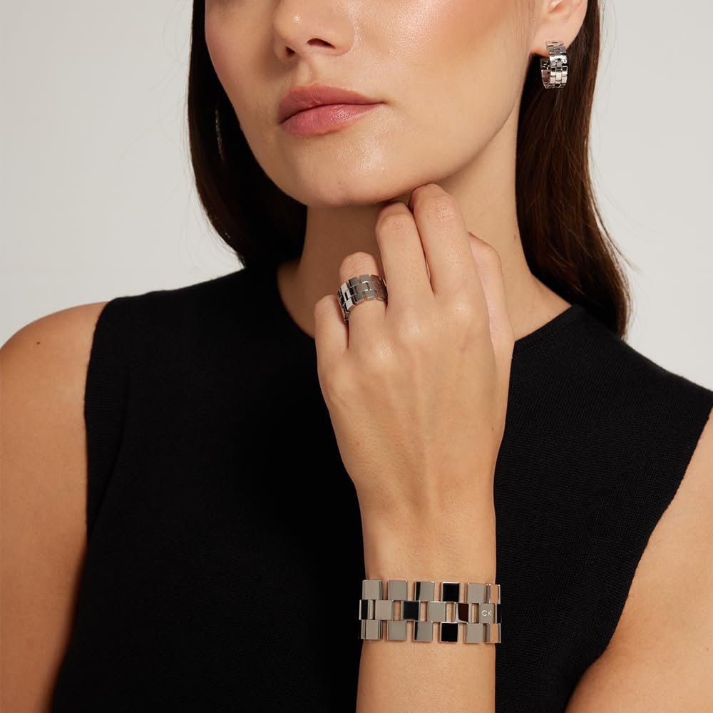 Calvin Klein Damska kolekcja GEOMETRIC Hoop Kolczyki Stal nierdzewna - - obrazek 4