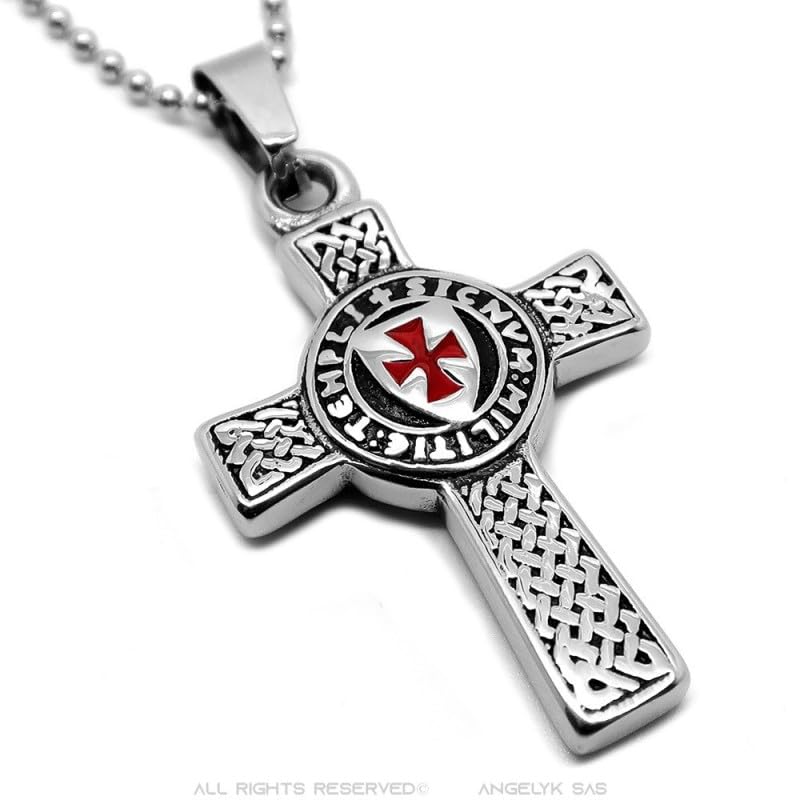 BOBIJOO JEWELRY - Pendentif Collier Devise Templier Croix Latine Patté - obrazek 4