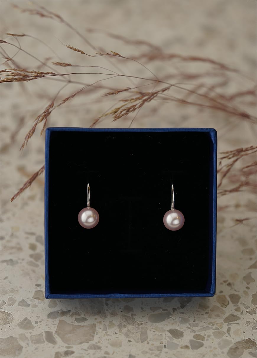 Eleganckie kolczyki damskie ze srebra 925 z perłami Swarovskiego - białe, czarne lub różowe - obrazek 4