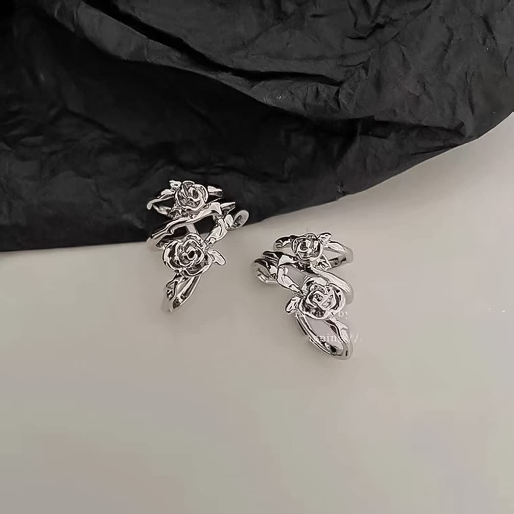 Francuski retro Cool Wind Rose Earbone Clip - prosty klips do uszu podkreślający temperament - obrazek 3