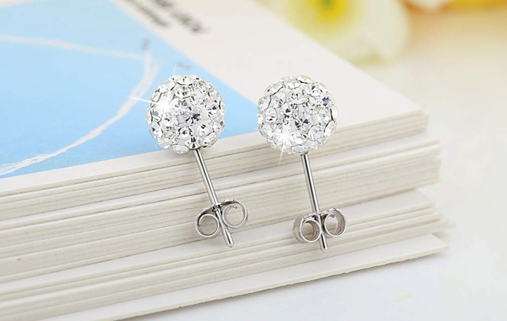 4 pary kolczyków ze srebra wysokiej próby 925, błyszczące, kryształowe - obrazek 4