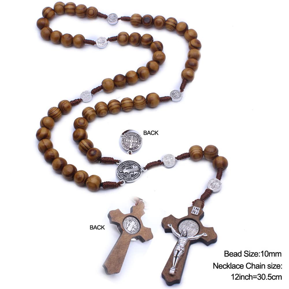 Drewniane koraliki różańcowe - ręcznie robiony katolicki różaniec dla mężczyzn i kobiet - obrazek 5